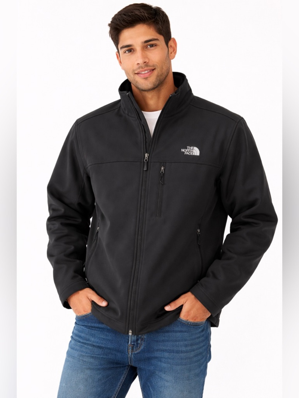 The North Face Men’s Black Softshell Jacket with Zip Pockets, Size XL